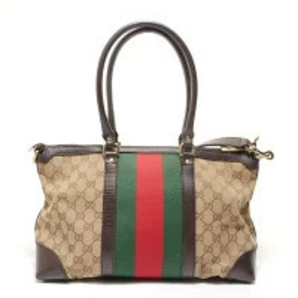 Gucci GG Canvas Sherry Shoulder Bag Beige Cream